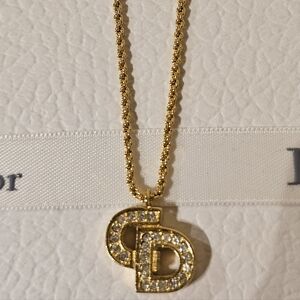 Dior Gold Signature CD Logo' Pendant Necklace